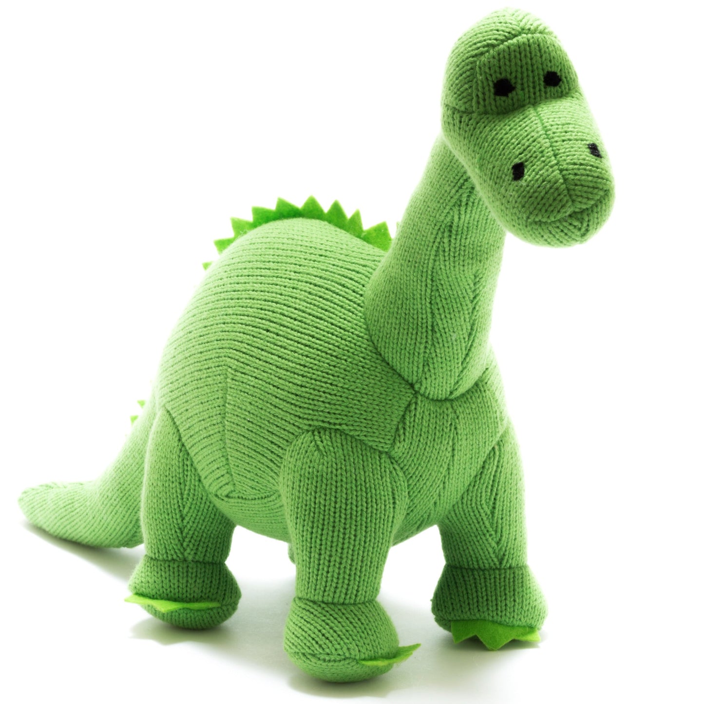 Knitted Diplodocus Dinosaur Soft Toy Bright Green