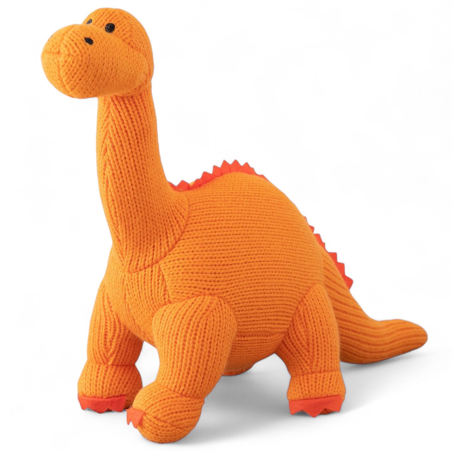 Knitted Diplodocus Dinosaur Soft Toy Orange